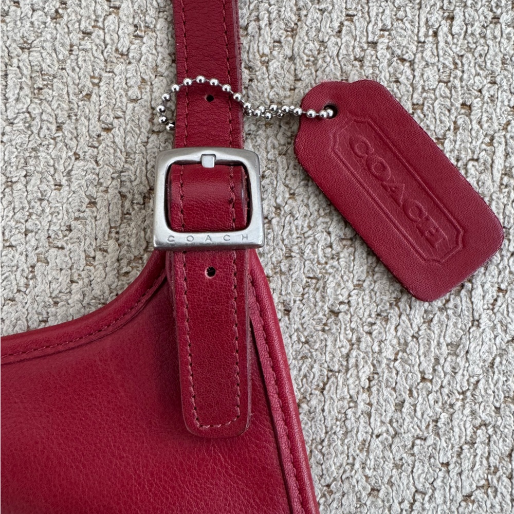 Coach Red Mini Hippie Flap Slim Saddle Bag 9142 Costa Rica Leather Shoulder Bag - Picture 5 of 7